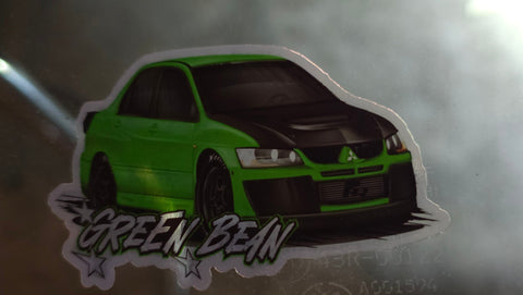 "Green Bean"  Evo 8 sticker
